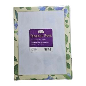 VNTG 2002 Martin Designs Floral Designer Paper - 25 Sheets - Blue/Purple Flowers